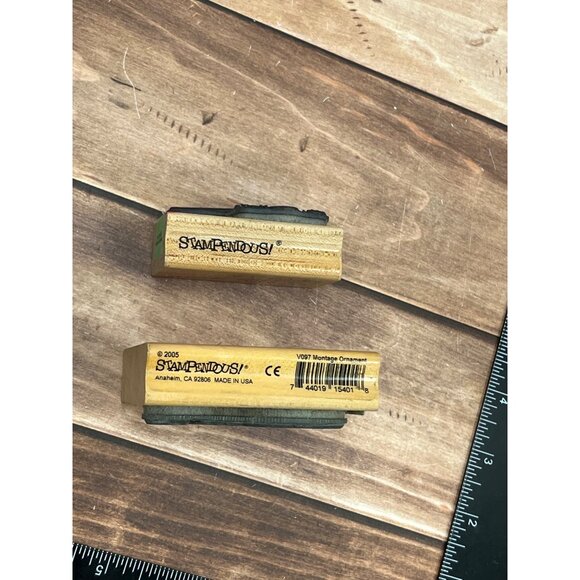 SET OF 2 STAMPENDOUS HOLIDAY PARTY THEMED WOOD MOUNTED RUBBER STAMPS NOISE MAKER - Picture 3 of 5